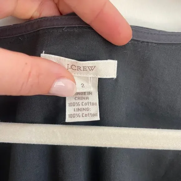 J Crew Ruffle Sleeveless Dress Business Casual Charcoal Grey 2 - Picture 3 of 6